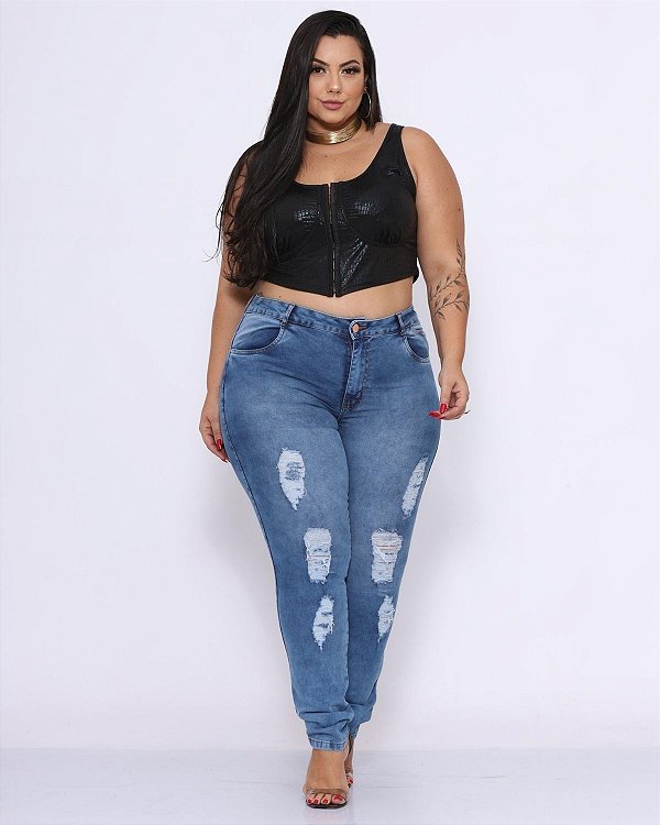 Calça Jeans Plus Size Skinny Jocenira