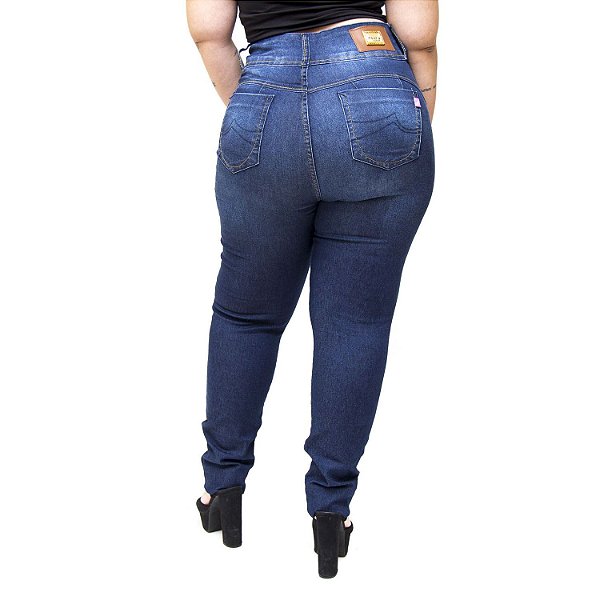 Calça Jeans Meitrix Plus Size Skinny Valmira Azul