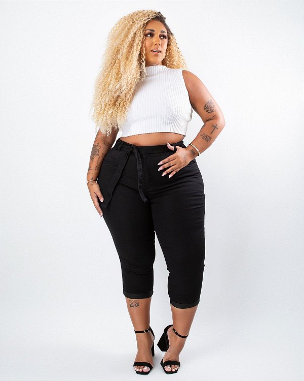 Calça Jeans Plus Size Capri Eudismar