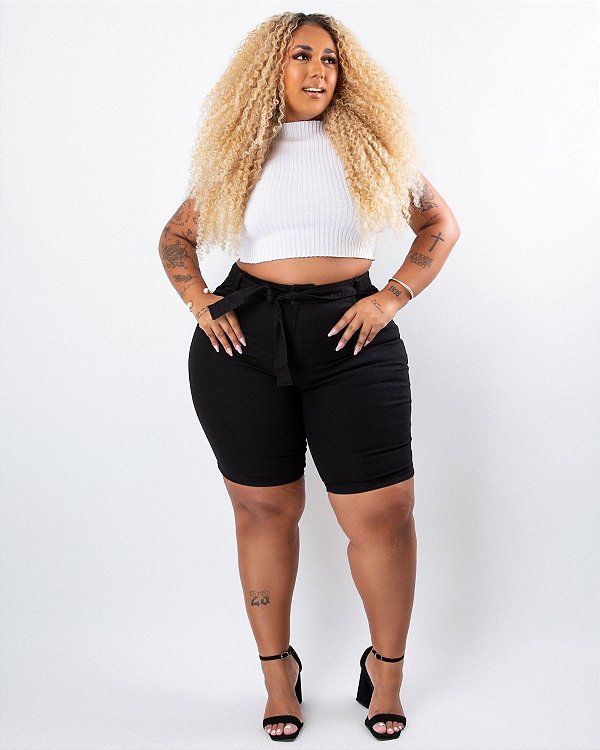 Bermuda Jeans Ciclista Plus Size Mykelle