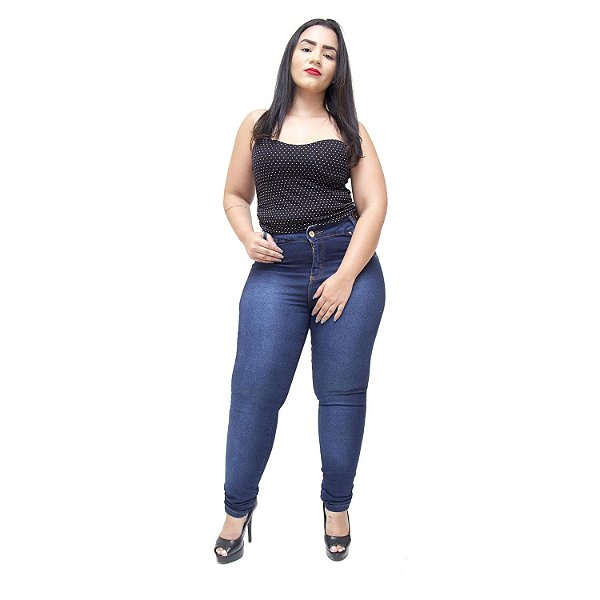 Calça Jeans Credencial Plus Size Skinny Lohana Azul