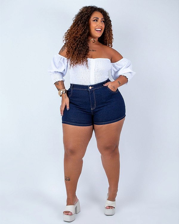Shorts Jeans Curto Plus Size Alderina