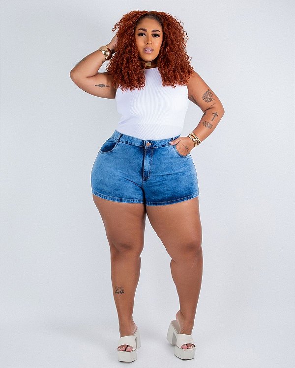 Shorts Jeans Curto Plus Size Denyze