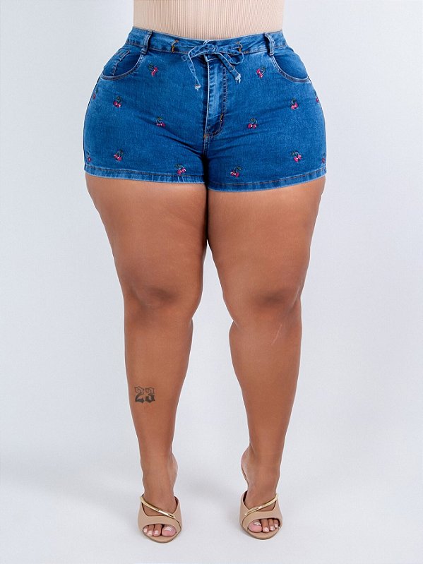 Shorts Jeans Curto Plus Size Lohranne