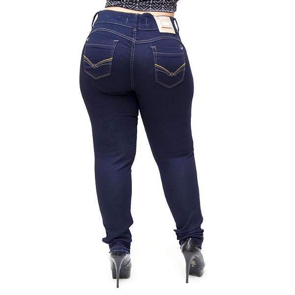 Calça Jeans Deerf Plus Size Skinny Najla Azul