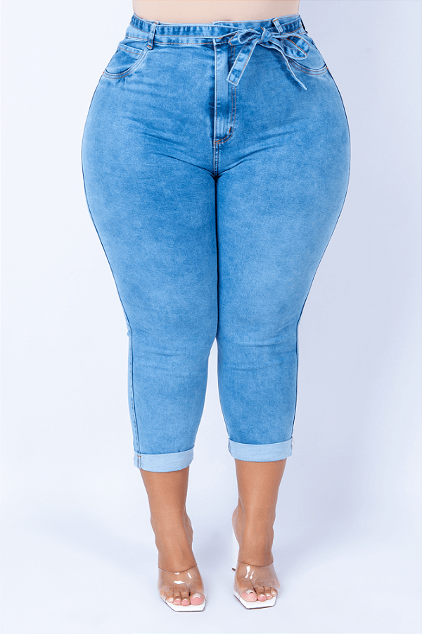 Calça Jeans Plus Size Capri Maryhellen