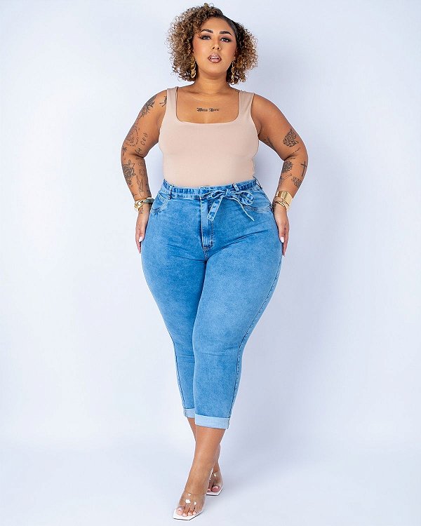 Calça Jeans Plus Size Capri Maryhellen