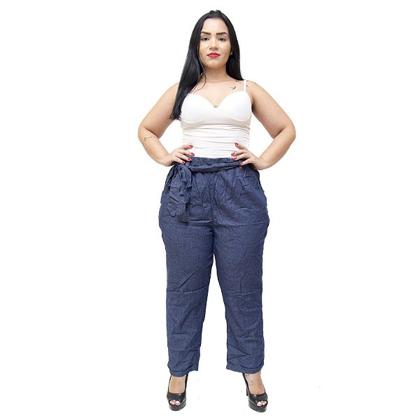 Calça Feminina Cambos Plus Size Clochard Loianny Azul