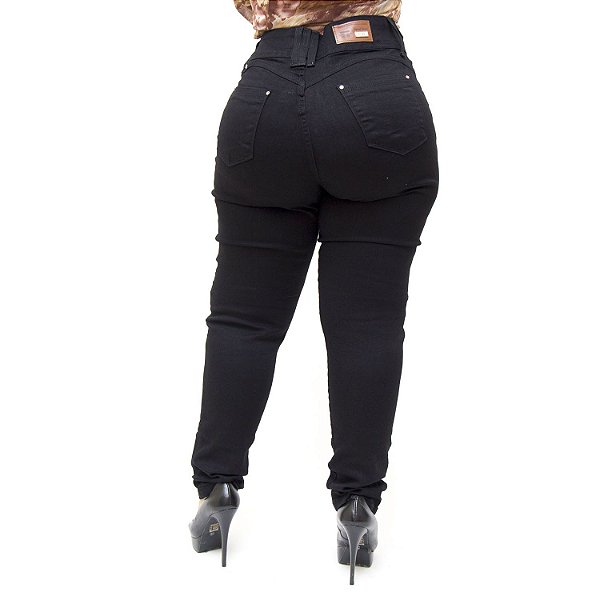 Calça Jeans Wesen Plus Size Skinny Joscielene Preta