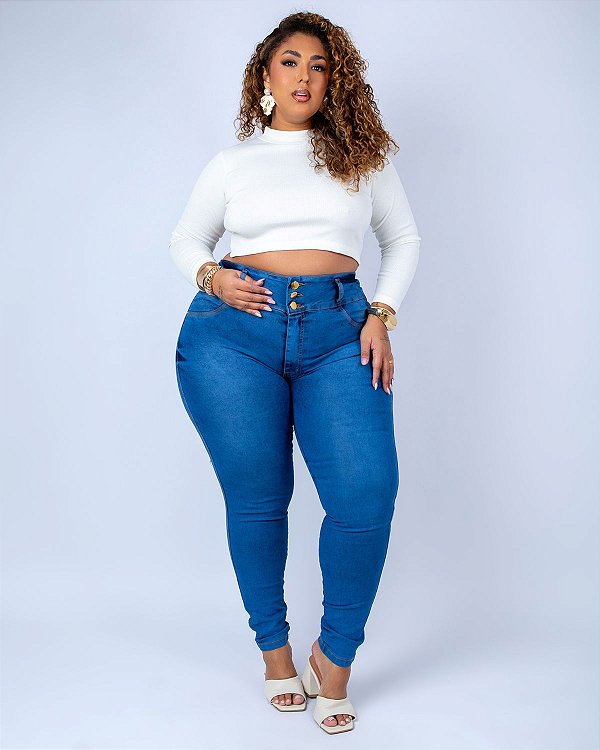 Calça Jeans Plus Size Skinny Ghinaelle