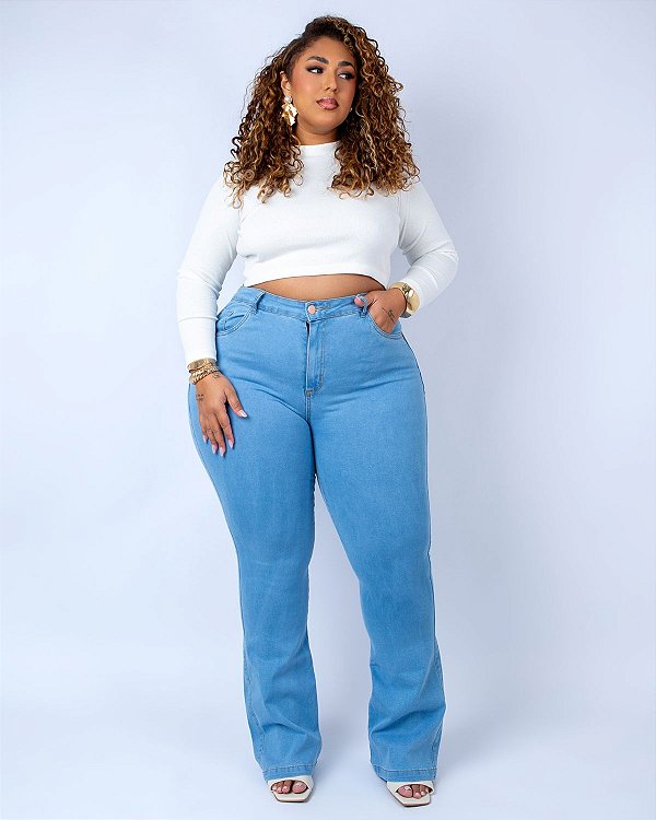 Calça Jeans Plus Size Flare Nadny