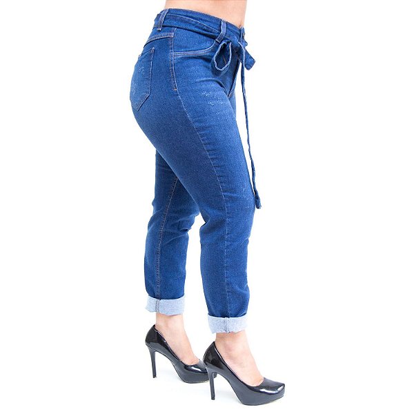 Calça Jeans Feminina Cambos Boyfriend Antonella Azul