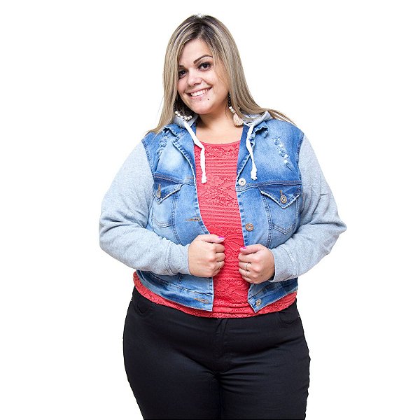 Jaqueta Jeans Feminina Credencial Plus Size Filene Azul