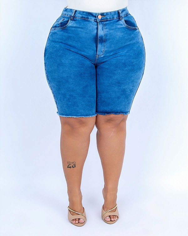 Bermuda Ciclista Jeans Plus Size Liegie