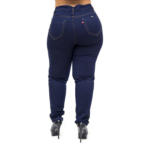 Calça Jeans Feminina Cambos Plus Size Skinny Sonarai Azul