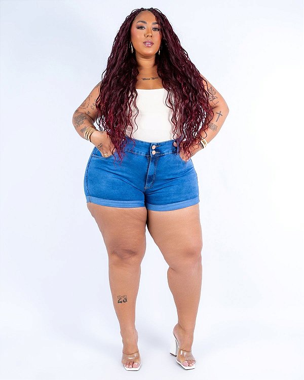Shorts Jeans Curto Plus Size Vileide