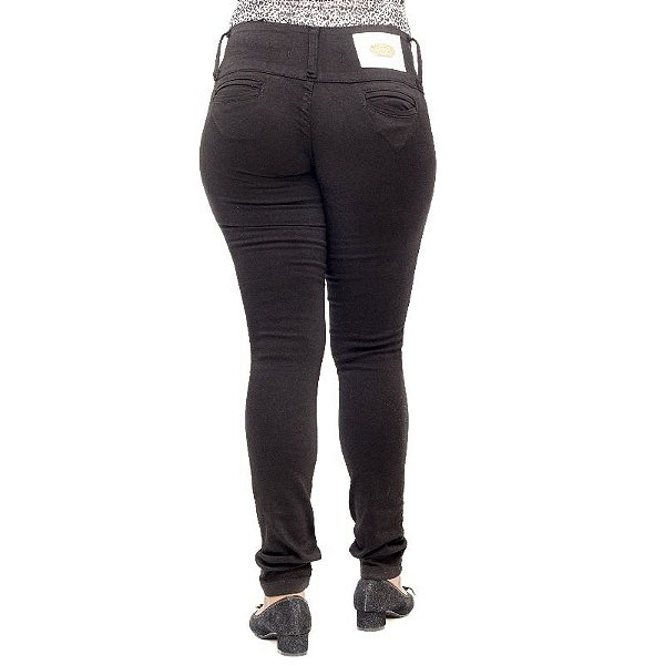 Calça Jeans Legging Feminina Hevox Preta Levanta Bumbum