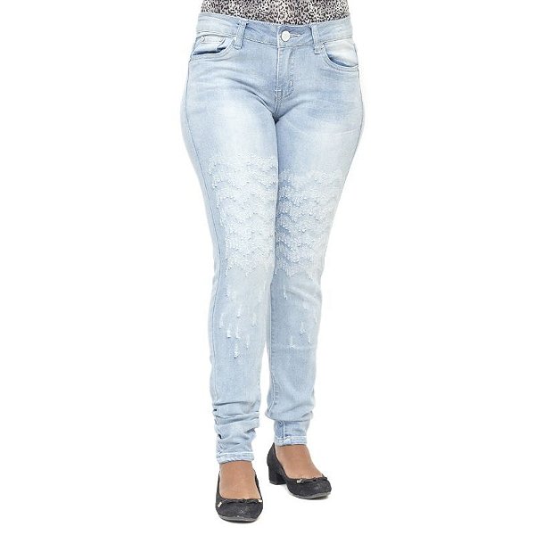 Calça Jeans Feminina Clara Mini Blue Rasgada