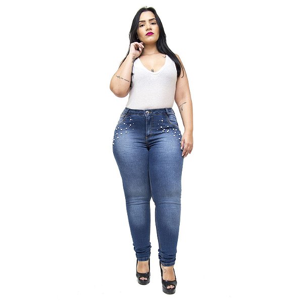 Calça Jeans Credencial Plus Size Skinny Sumara Azul
