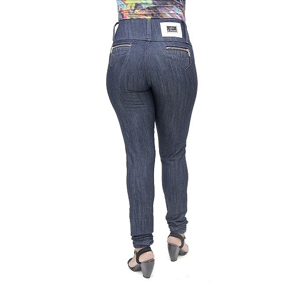 Calça Jeans Feminina S Planeta Escura com Cintura Média