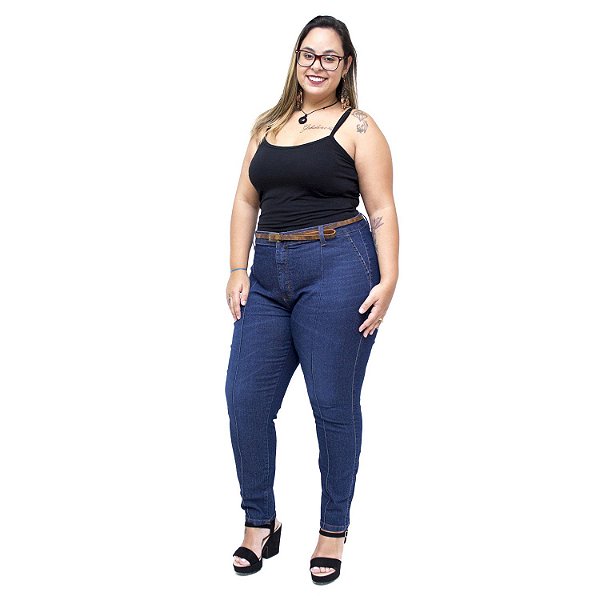 Calça Jeans Cambos Plus Size Skinny Greiciane Azul