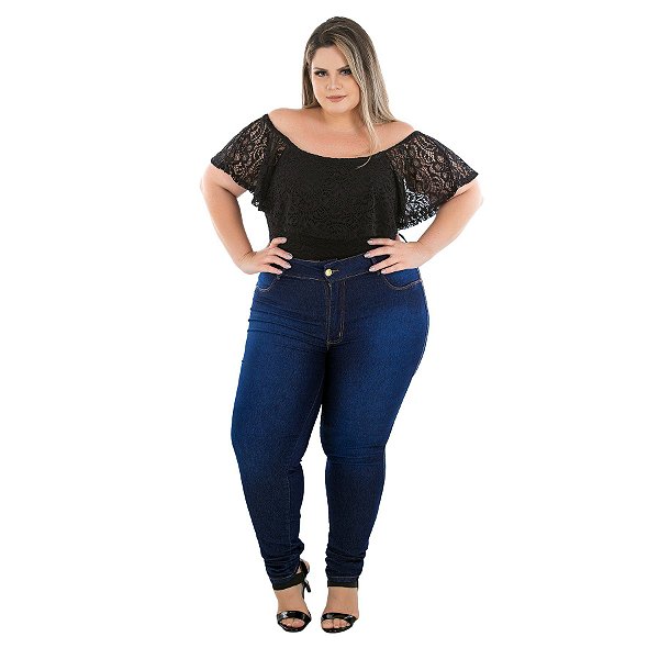 Calça Jeans Latitude Plus Size Skinny Francelia Azul