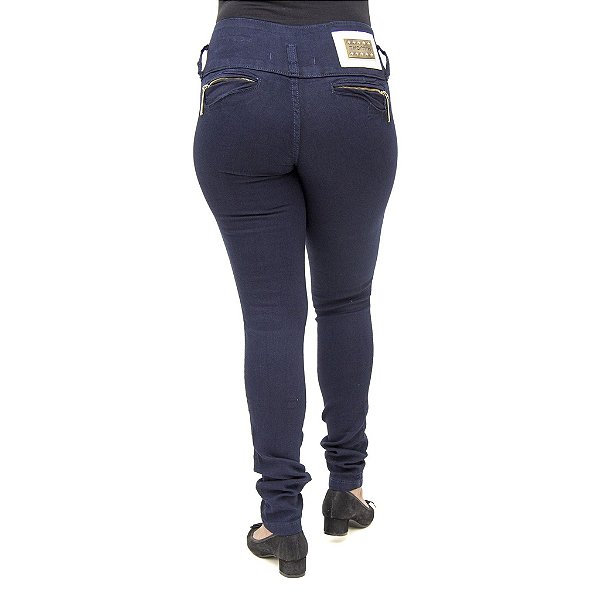 Calça Jeans Feminina Legging Thomix Azul Marinho Levanta Bumbum