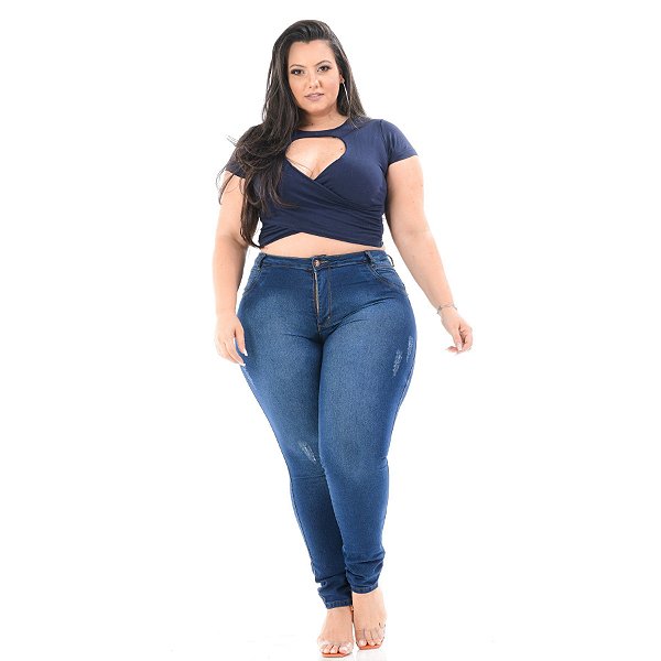 Calça Jeans Helix Plus Size Skinny Janiara Azul