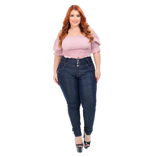 Calça Jeans Credencial Plus Size Skinny Eloieth Azul