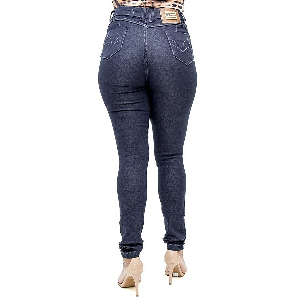 Calça Jeans Feminina S Planeta Hot Pant Escura com Cintura Alta