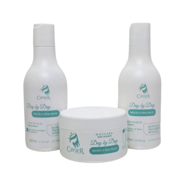 Kit Shampoo Mascara Condicionador 840ml Mirtilo Cavier