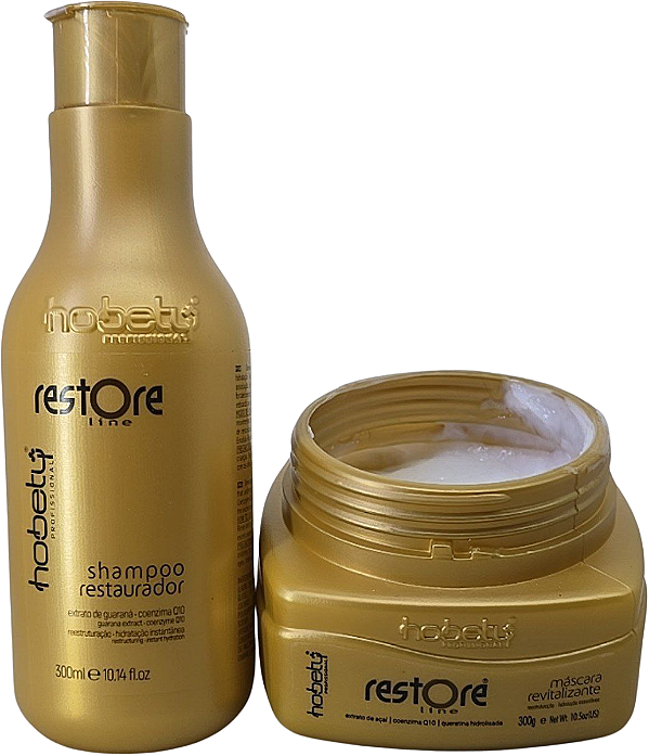 Shampoo Restaurador 300ml - Máscara Revitalizante 300ml Restore