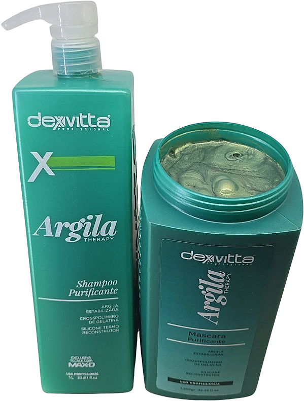 Kit Tratamento Sh 1 Kg Mascara 1250g Argila Therapy Dexvitta