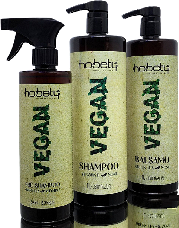 Tratamento Vegan Pré Shampoo 500ml Shampoo 1 L Bálsamo 1 L