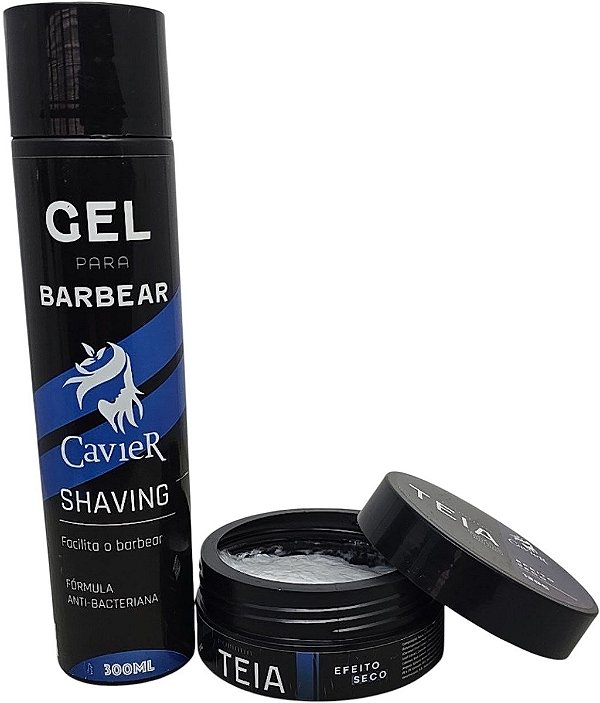 Kit Gel Barbear 300ml - Pomada Teia Cavier 130g