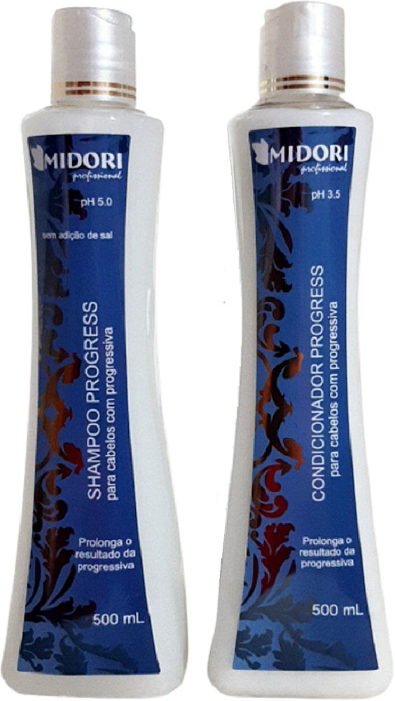 Midori Manutencao Shampoo 500ml Condicionador Progress 500ml