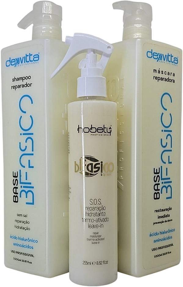 Kit Tratamento Bifasico Sh 1 L Mas 1 Kg Dexvitta + Leave In