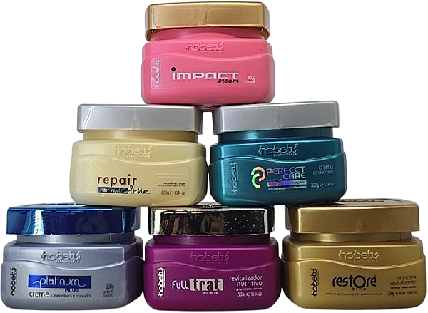 6 Máscaras de Tratamento Capilar Hobety 300g