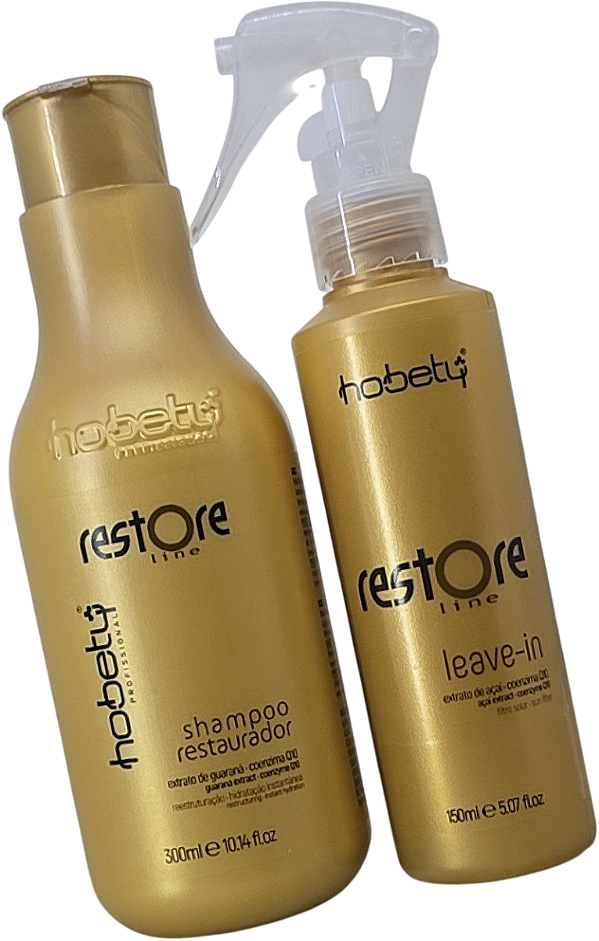 Kit Tratamento Restore Shampoo 300ml Leave In 150g Hobety