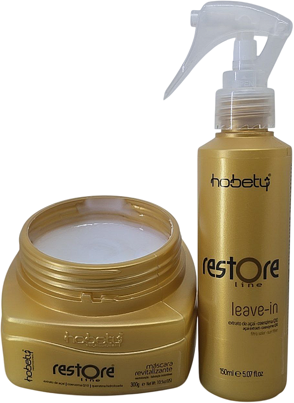 Kit Tratamento Restore Mascara 300g Leave In 150ml Hobety