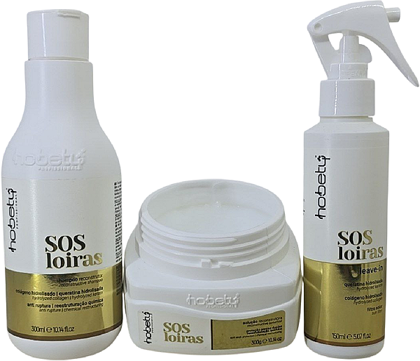 Tratamento SOS Loiras Sh 300ml Mas 300g Leav In 150ml Hobety