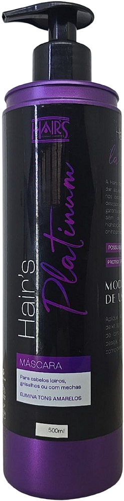 Hairs Tratamento Matizador Mascara Platinum 500ml