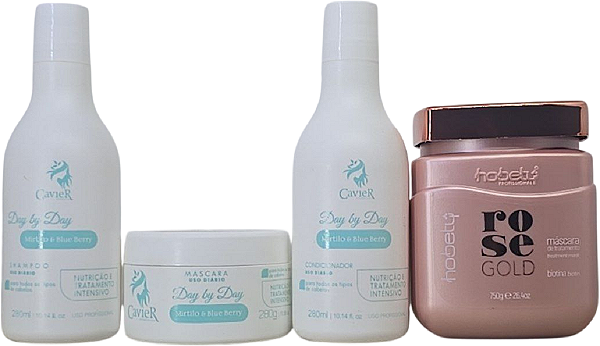 Kit Tratamento Manutenção Mirtilo Cavier + Mascara Rose Gold