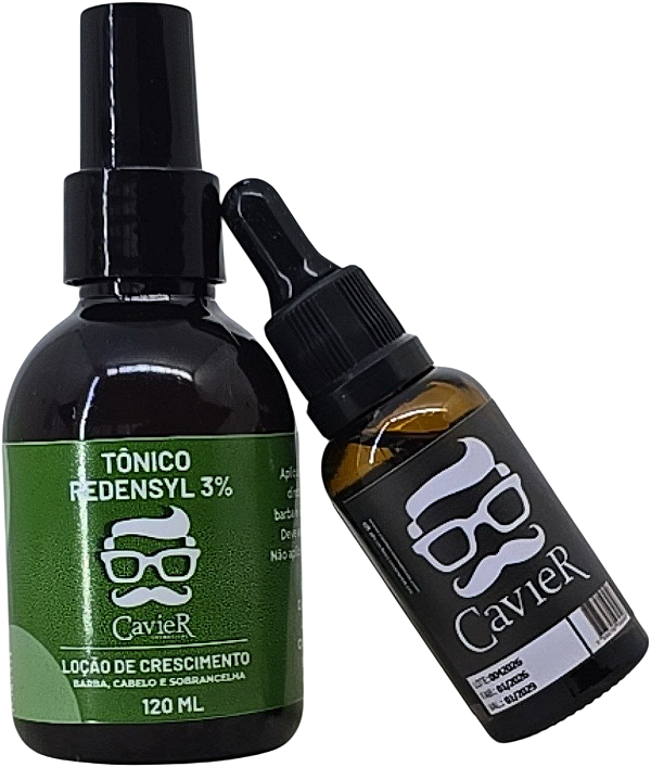 Kit Tonico Redensyl 3% + Oléo De Barba - Cavier Cosméticos