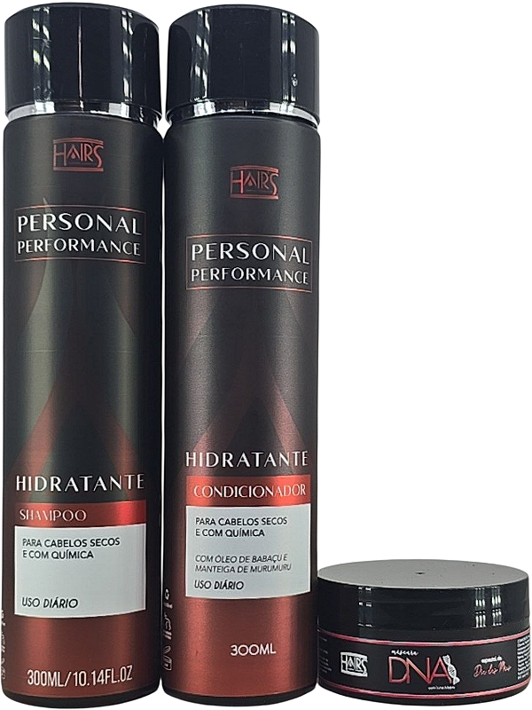 Kit Hidratante Shampoo + Cond + Másc DNA (brinde) Hairs