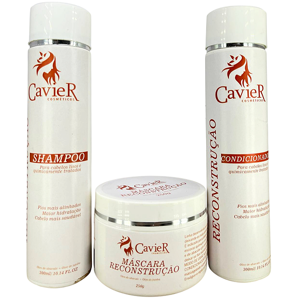 Kit CavieR Reconstrução Pós Química Lisos Abacate E Jojoba