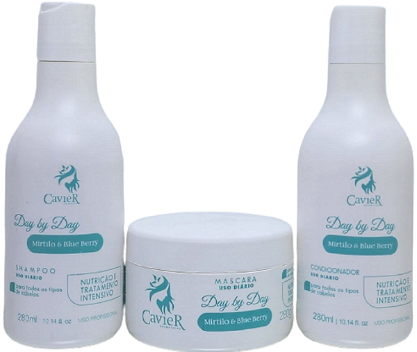 Kit CavieR Day By Day Shampoo Condicionador Máscara 840ml