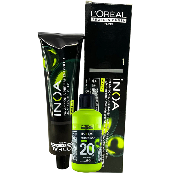 Kit L'Oréal Inoa Coloração 60g +Oxidante Em Óleo 20 Vol 60ml