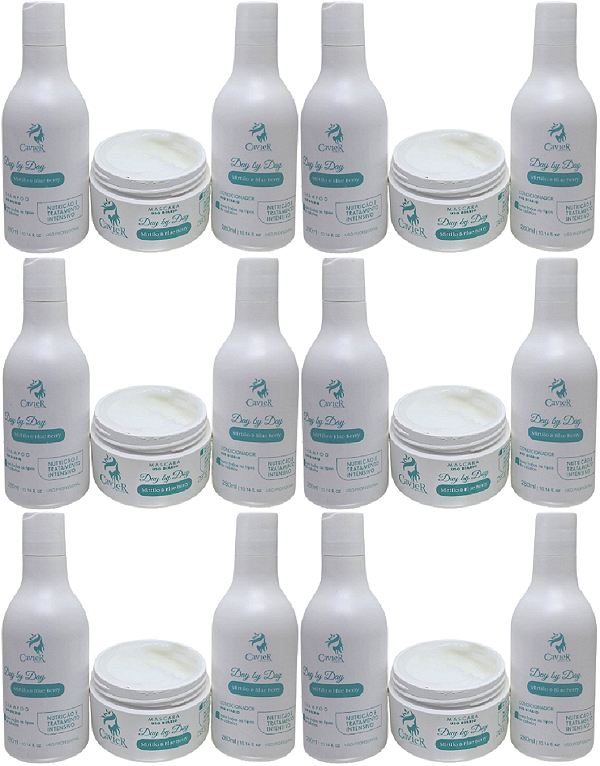 Atacado 6 Kits Mirtilo Cavier Shampoo Masc Cond 280g