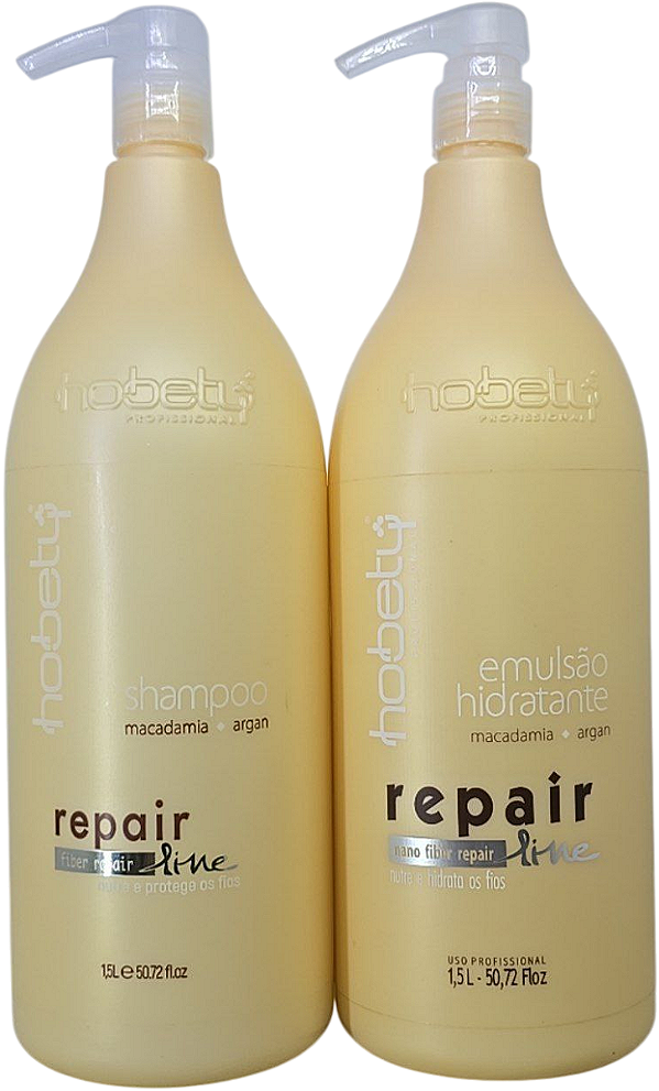 Kit Hobety Repair Line Macadamia Argan Shampoo- Mascara 1,5L
